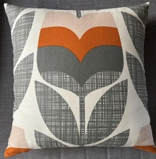Orla Kiely ‘RoseBud’ Scribble Orange - Cushion Cover 18”x18” (45cmx 45cm) #1