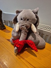 Jellycat Vintage J143 Comfort Creatures Beany Elephant – Retired Red Bow Plush
