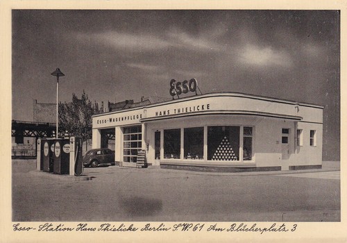Postcard photo esso station - esso,
