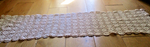 Vintage crochet table runner - vintage,