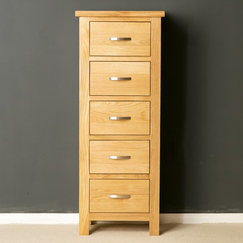 London oak tallboy chest - oak,