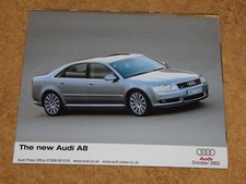 Genuine AUDI A8 in SILVER 10" x 8" glossy press photo - October 2002