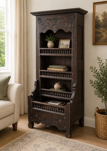 Antique carved oak open - antique,