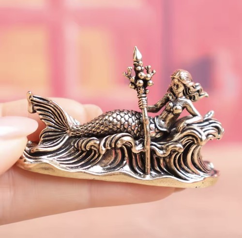 Brass statuette mermaid the - brass,