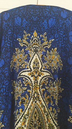 Blue paisley kaftan - dress, boho