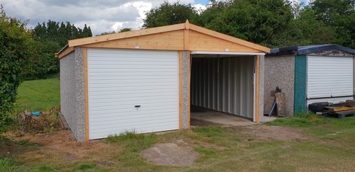 Concrete double garage - double,