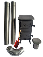Log wood burner stove flue - log,