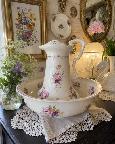 Vintage ironstone wash jug - vintage,