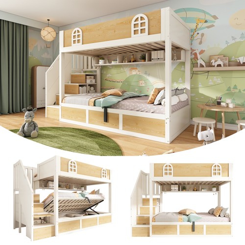 Bunk beds for - kids,, staircase