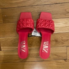 Zara Pink Quilted Square Toe