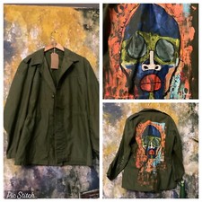JACKET GREEN COMBAT ARMY ISSUE HAND PAINTED FOR USE ON BRITISH FILM UNIQUE