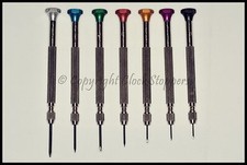 Set of 7 Watchmakers Jewellers Screwdrivers with Reversible Blades Watch Repair