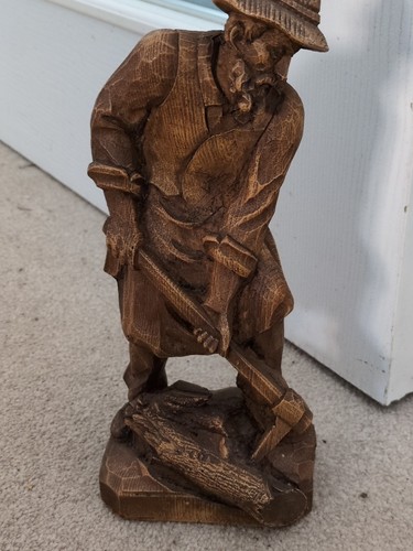 Vintage faux wood figurine old - vintage,
