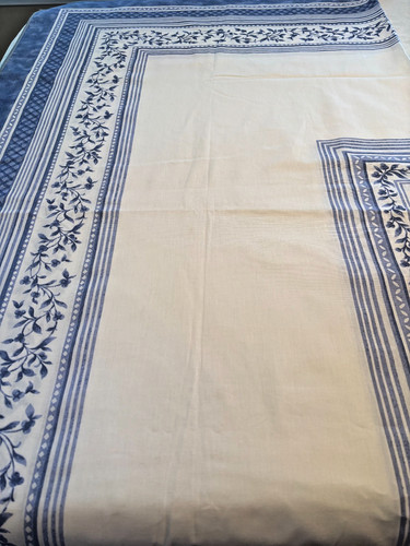 Blue white floral stripe print - stripe,