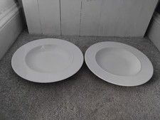 2 x Denby White Rimmed Pasta
