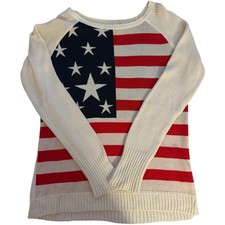 Women’s Large White USA Flag