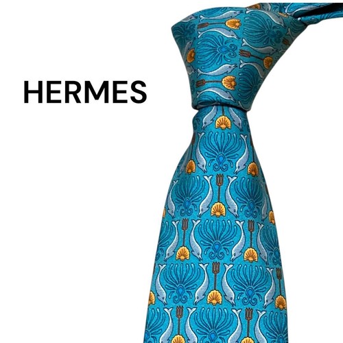 Hermes silk tie fish - silk,