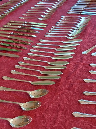 Silver plated cutlery set - plated,