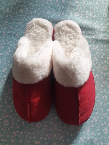 Women red mule slippers with - women's,
