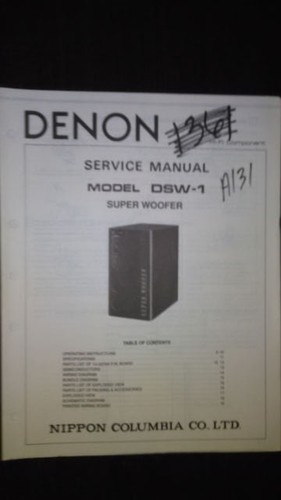 Denon dsw service manual - service,