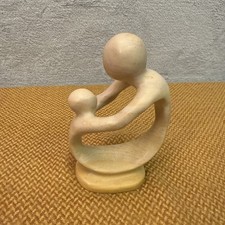 Vintage Sculpture Mother & Child Kisii Kenya Africian Soap Stone Hand Carved