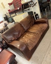 Duresta Panther Brown Real Leather Large Two Seater Sofa