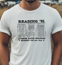 Reading Festival 1991 Classic Lineup Tribute T Shirt Unisex Size Large - White