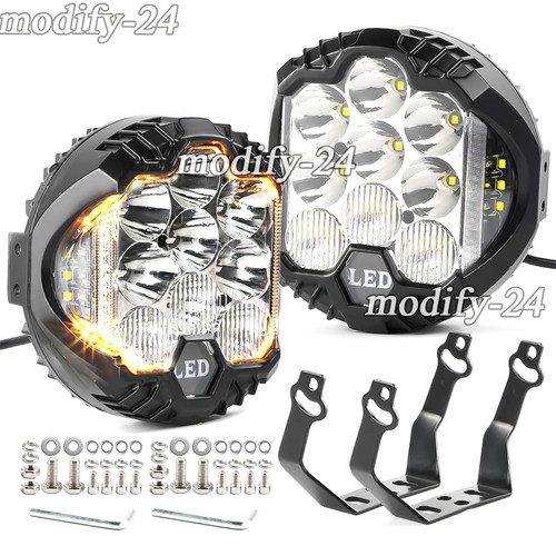 2pcs 5inch white amber drl - white,