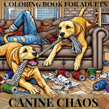 CANINE CHAOS - DOG COLOURING BOOK FOR ALL, ACTIVITY, COLOURING BOOK, DRAW PAINT,