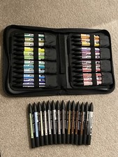 Letraset / Windsor & Newton Promarkers Set Of 38 With Case