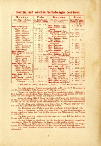 Routes which sleeping car - on,