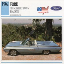 1962 FORD THUNDERBIRD Sports Roadster Classic Car Photo/Info Maxi Card