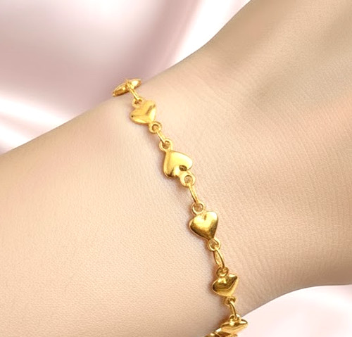 Gold love heart star - love, bracelet