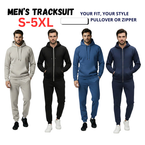 Men tracksuit set zipper - men,