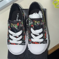 Ed Hardy Boys Size 9 Black Low