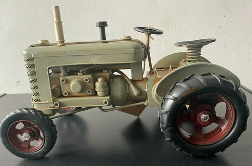 Large tin vintage grey - tin, tractor