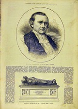 Original Old Antique Print