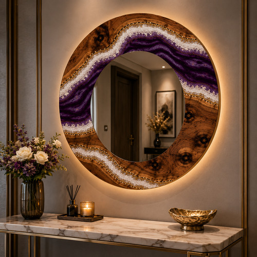 Handmade round live edge wood - live,