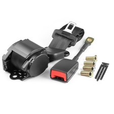 Car 3 Point Seat belts Retractable 3.6 M Adjustable Front Rear Black Universal