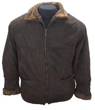 Type B-3 casual Leather sheepskin Shearling Flying Pilot Bomber jacket L