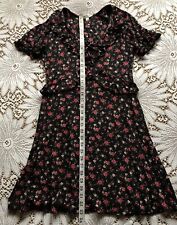 Black and red floral ruffle