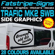 to fit RENAULT TRAFIC SWB MK2 GRUMPY OLD GIT INSIDE STICKERS GRAPHICS CAMPERVAN