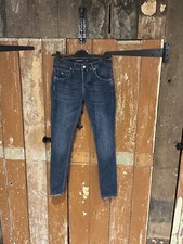 Paul & Shark Denim Jeans Dark Blue Cotton Button-Up Logo Pockets Women's W30 L34