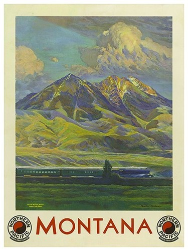 Montana art vintage travel - montana,