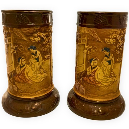 Bretby pottery pair vases - bretby,