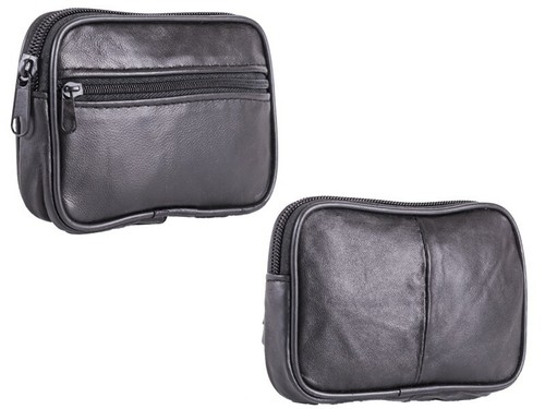 Leather coin pouch - 2, zip