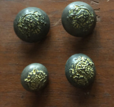 Set of 4 Vintage Military-Style Buttons – Crest / Coat of Arms Design