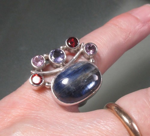 925 silver blue kyanite cut - blue,