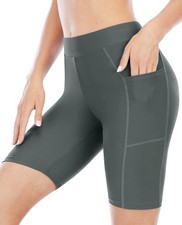 High Waisted Long Swim Shorts