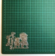 4pcs Feel Better Child, Bear & Sentiment Die Set - Largest Die 6.1 X 6.3cm